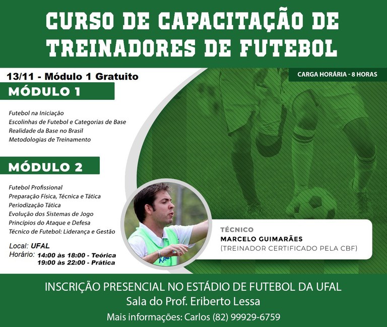 Curso de capacitação de treinadores de futebol — Instituto de Educação  Física e Esporte