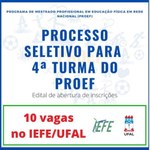 Mestrado Profissional em Educação Física em Rede Nacional - 10 vagas para o IEFE/UFAL